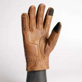 Cafe Quilted Leather Motorcycle Gloves - Brown