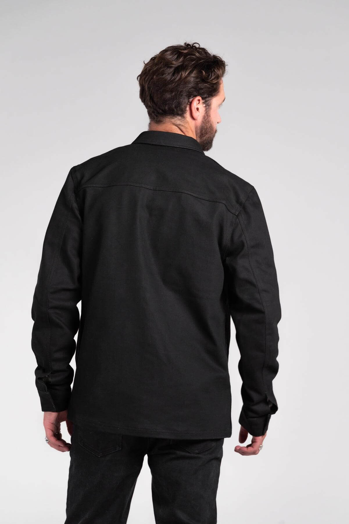 Brooklyn Black Denim Motorcycle Shirt | Mens Riding Jacket Merla Moto ...